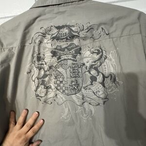 Route 66 Cotton Mens‎ Shirt XL Crest Back Zip Pocket Western Short Sleeve